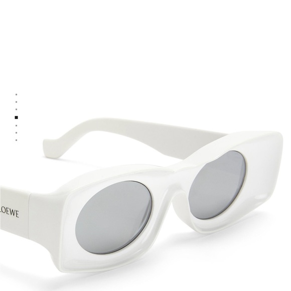 Loewe Paula's Ibiza Original Rectangular Sunglasses - White/Silver - Picture 10 of 10